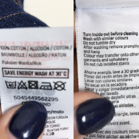 TopShop Moto A-Line Zipper Front Denim Skirt Sz 4 - Picture 8 of 8